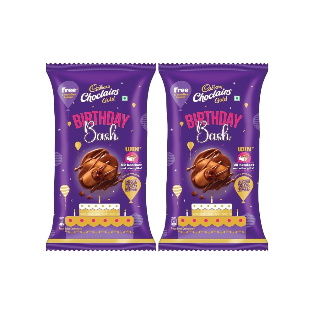 Cadbury Choclairs Gold Candy - Pack of 2 : 2 x 546 g (105 x 5.2 g)