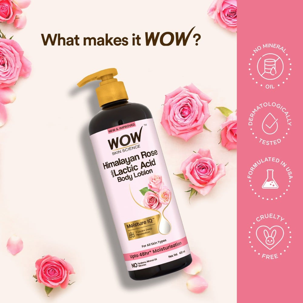 Wow Skin Science Himalayan Rose with Lactic Acid Body Lotion : 400 ml