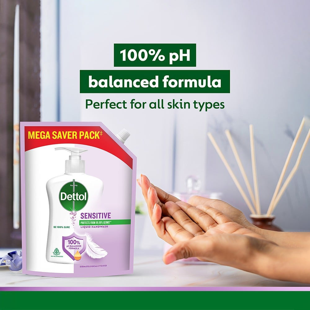 Dettol Sensitive Liquid Hand Wash Refill Pouch : 1350 ml