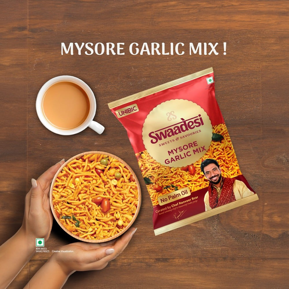 Unibic Mysore Garlic Mixture Namkeen : 130 g