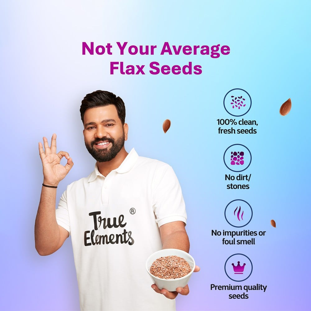 True Elements Flax Seeds - Fibre and Protein Rich : 250 g