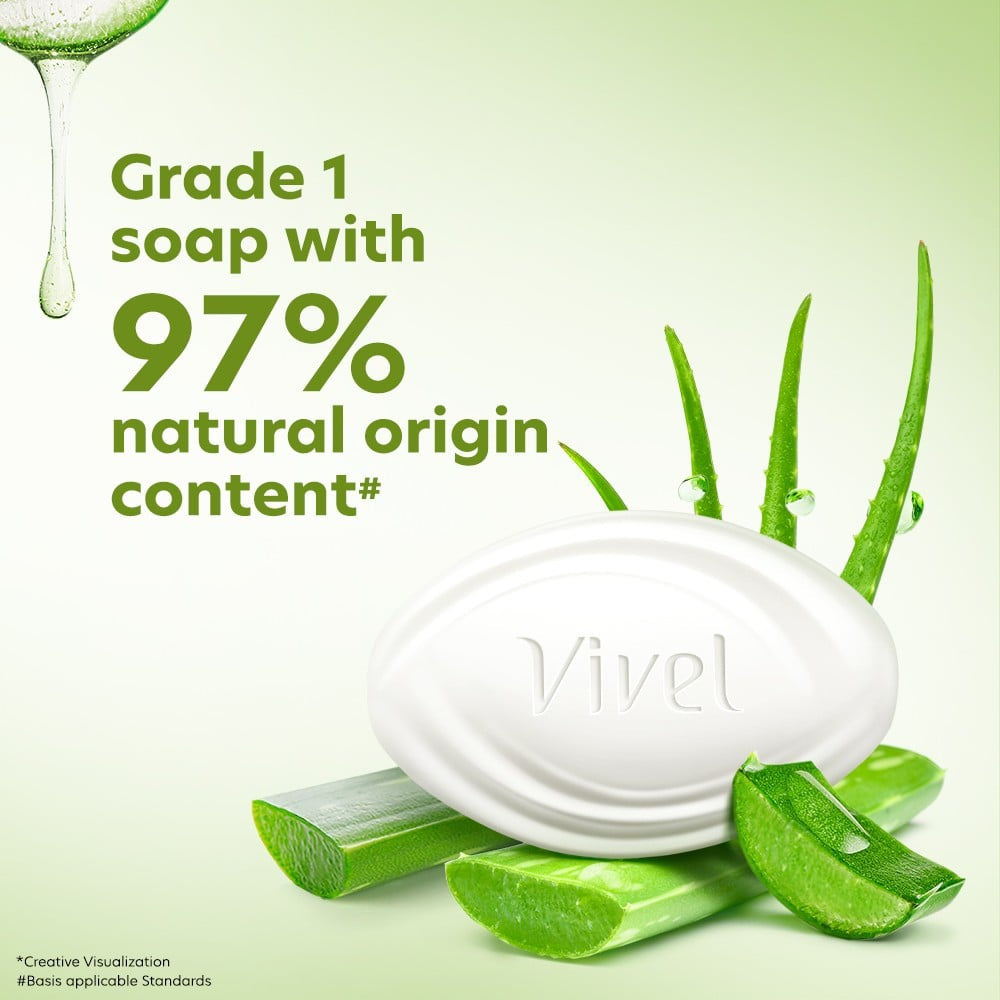 Vivel Aloe Vera Bathing Soap - Pack of 4 : 4 x 150 g