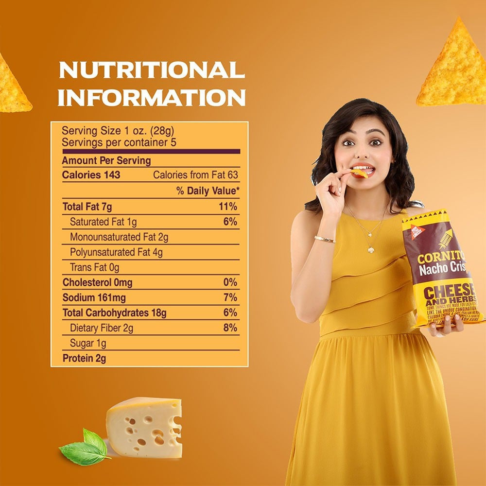 Cornitos Cheese & Herbs Nachos : 150 g