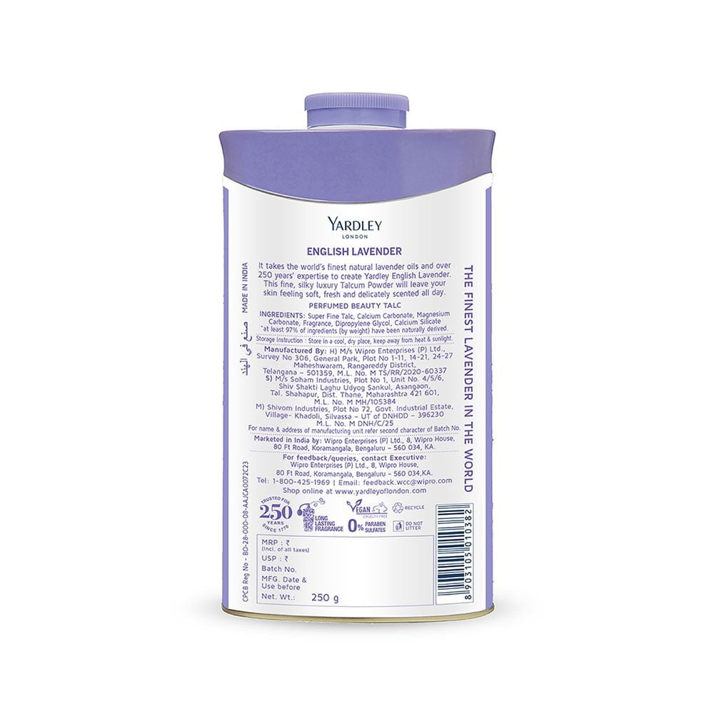 Yardley London English Lavender Perfumed Talcum Powder : 250 g