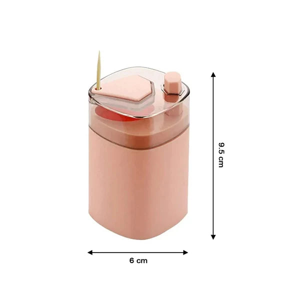 Pop-Up Automatic Toothpick Dispenser – Safe & Novel Storage Container (Pink)