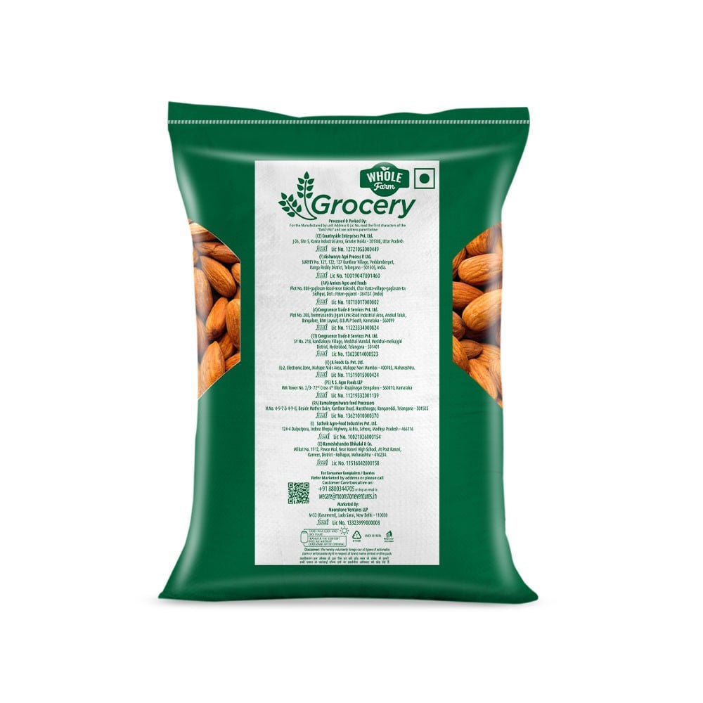 Whole Farm Grocery Almonds (Hara Badam) : 500 g