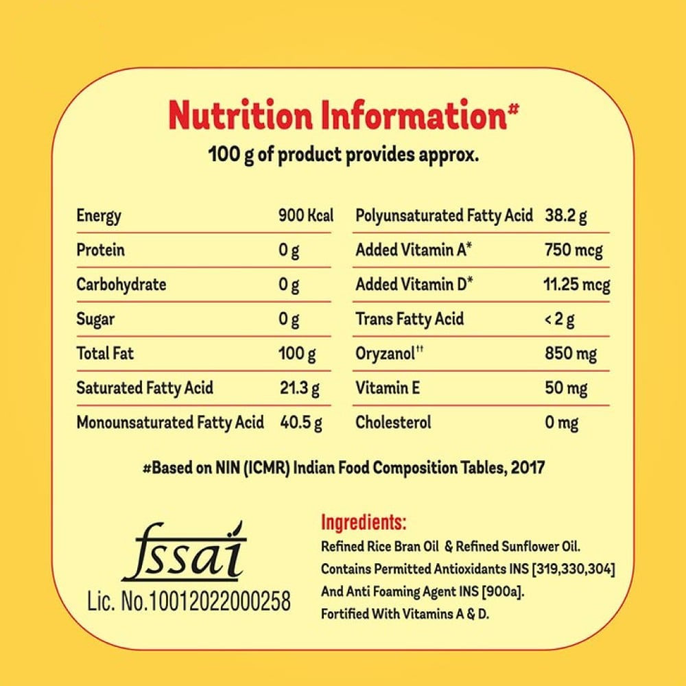 Saffola Gold Power of 3 Refined Blended Cooking Oil : 3 ltr