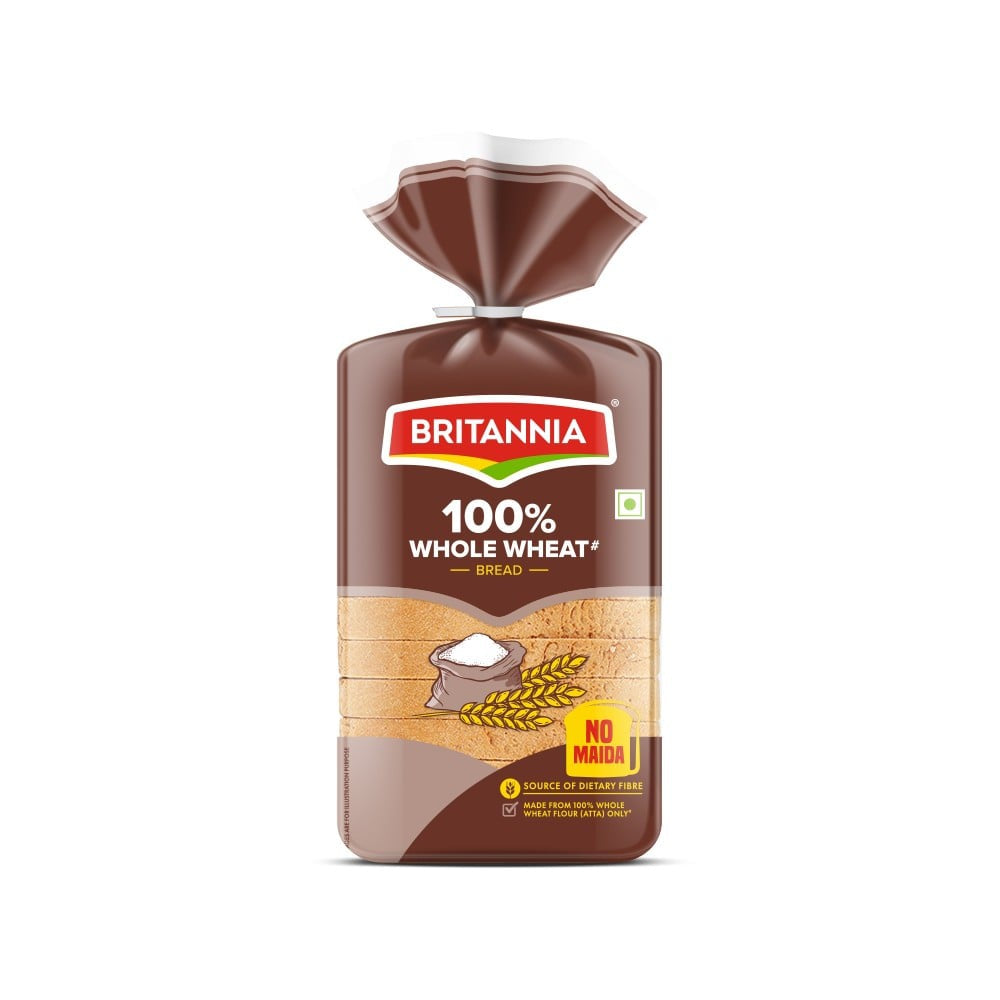 Britannia 100% Whole Wheat Bread (No Maida) : 400 g