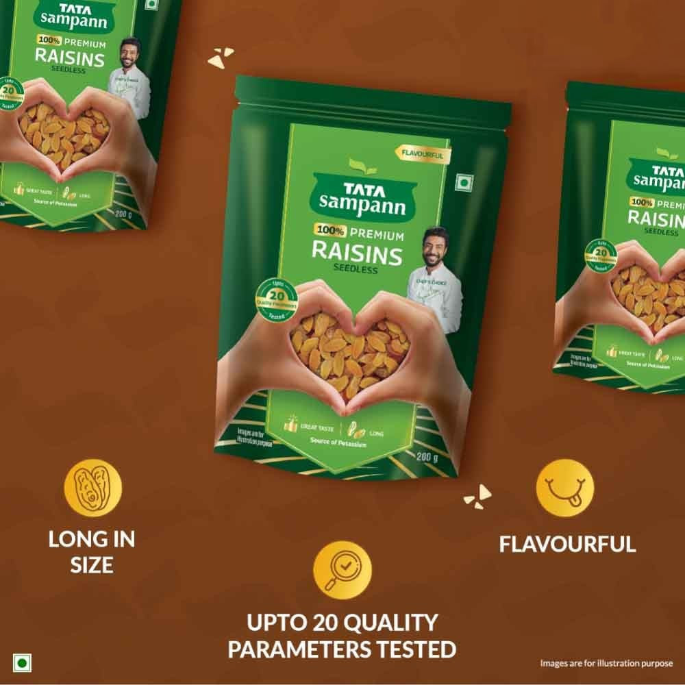 Tata Sampann Seedless Raisins (100% Pure Premium) : 200 g