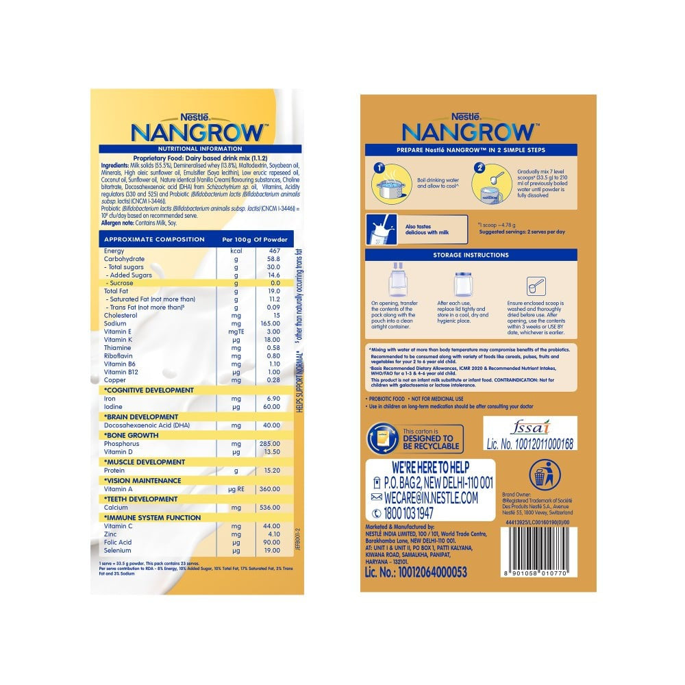Nestle NANGROW Nutritious Milk Drink (For Growing Children) : 800 g (2 x 400 g)