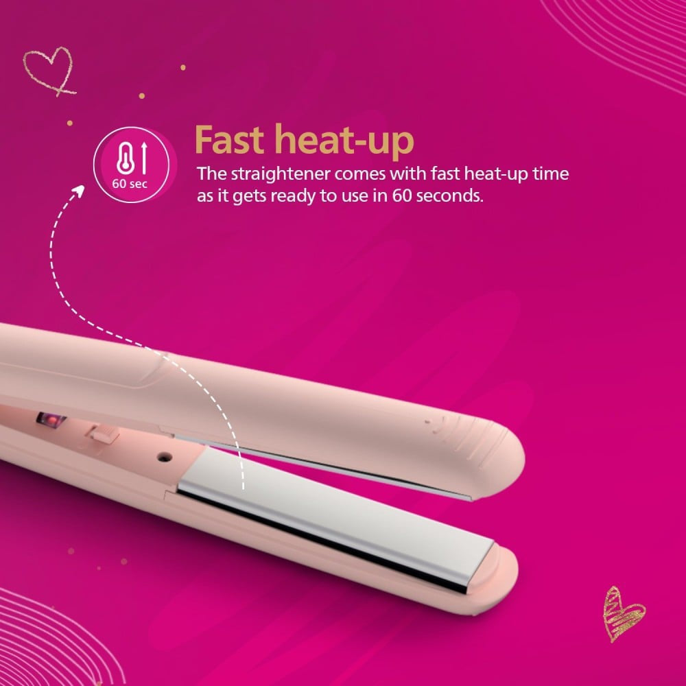 Philips BHS286/00 Style On the Go Hair Straightener (Peach, 31-33 W) : 1 unit