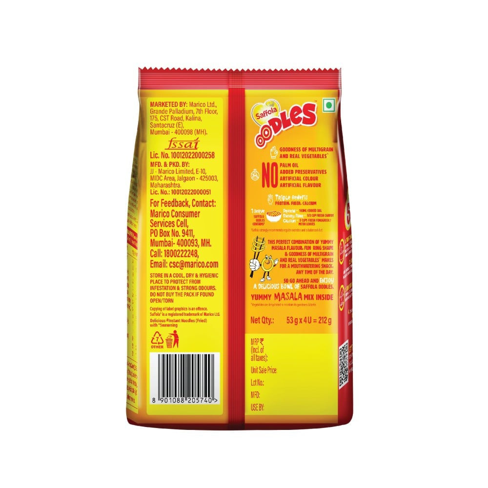 Saffola Oodles Instant Noodles, No Maida : 212 g