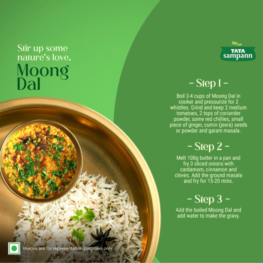 Tata Sampann Unpolished Moong Dal (Dhuli) Split : 1 kg