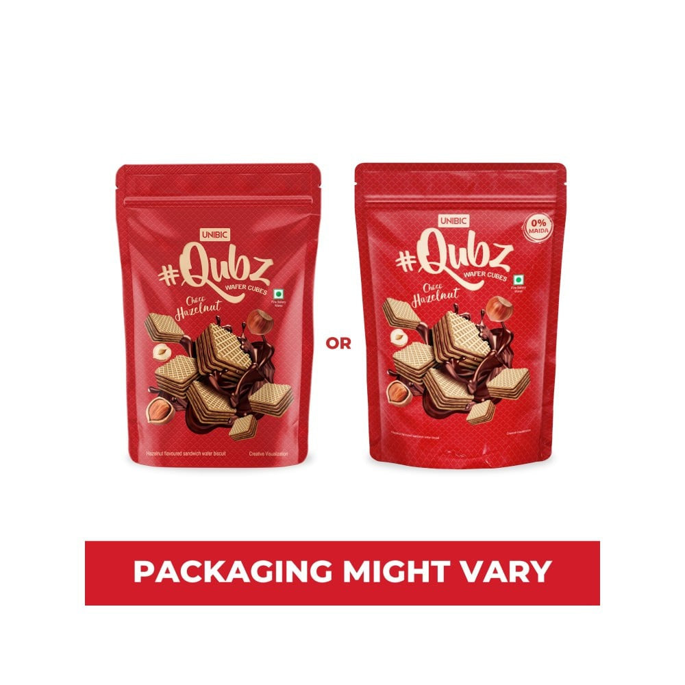 Unibic Qubz Choco Hazelnut Wafer Cube : 120 g