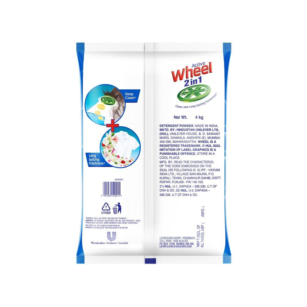 Wheel Active 2-in-1 Detergent Powder : 4 kg