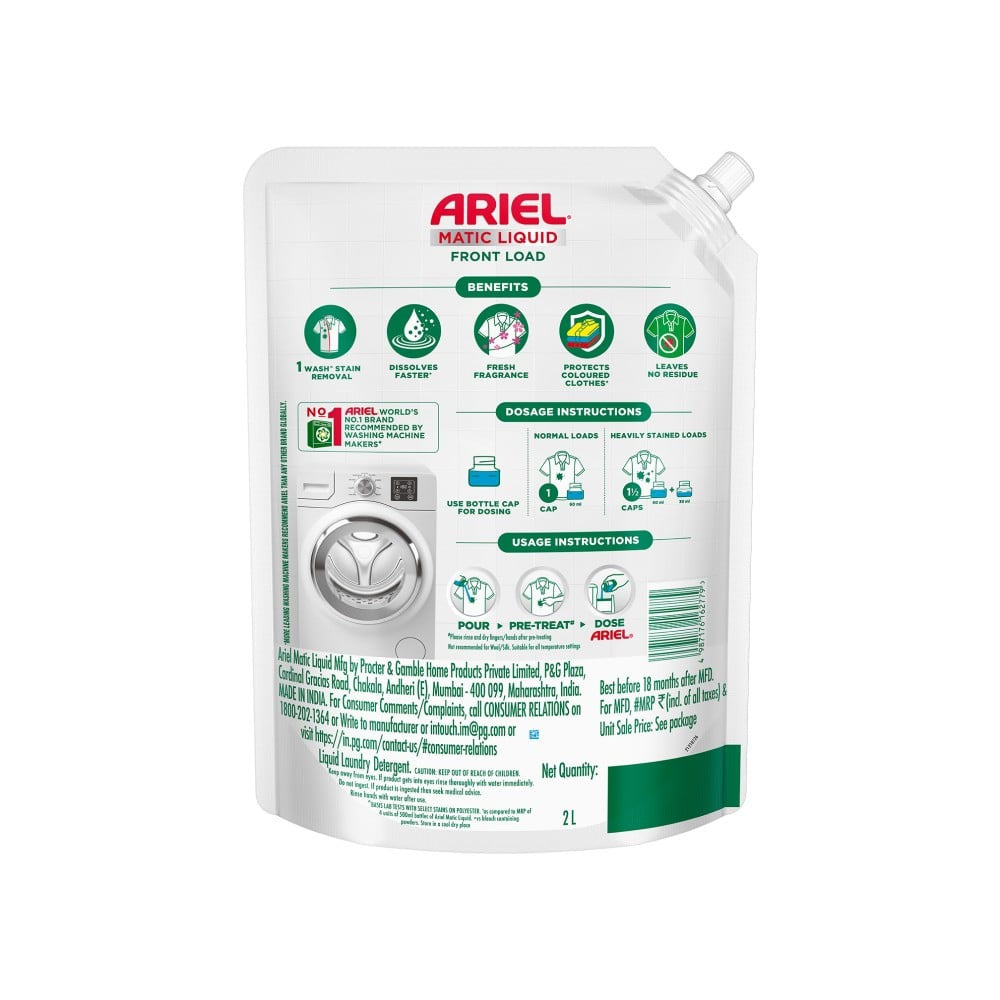 Ariel Front Load Liquid Detergent 2 ltr