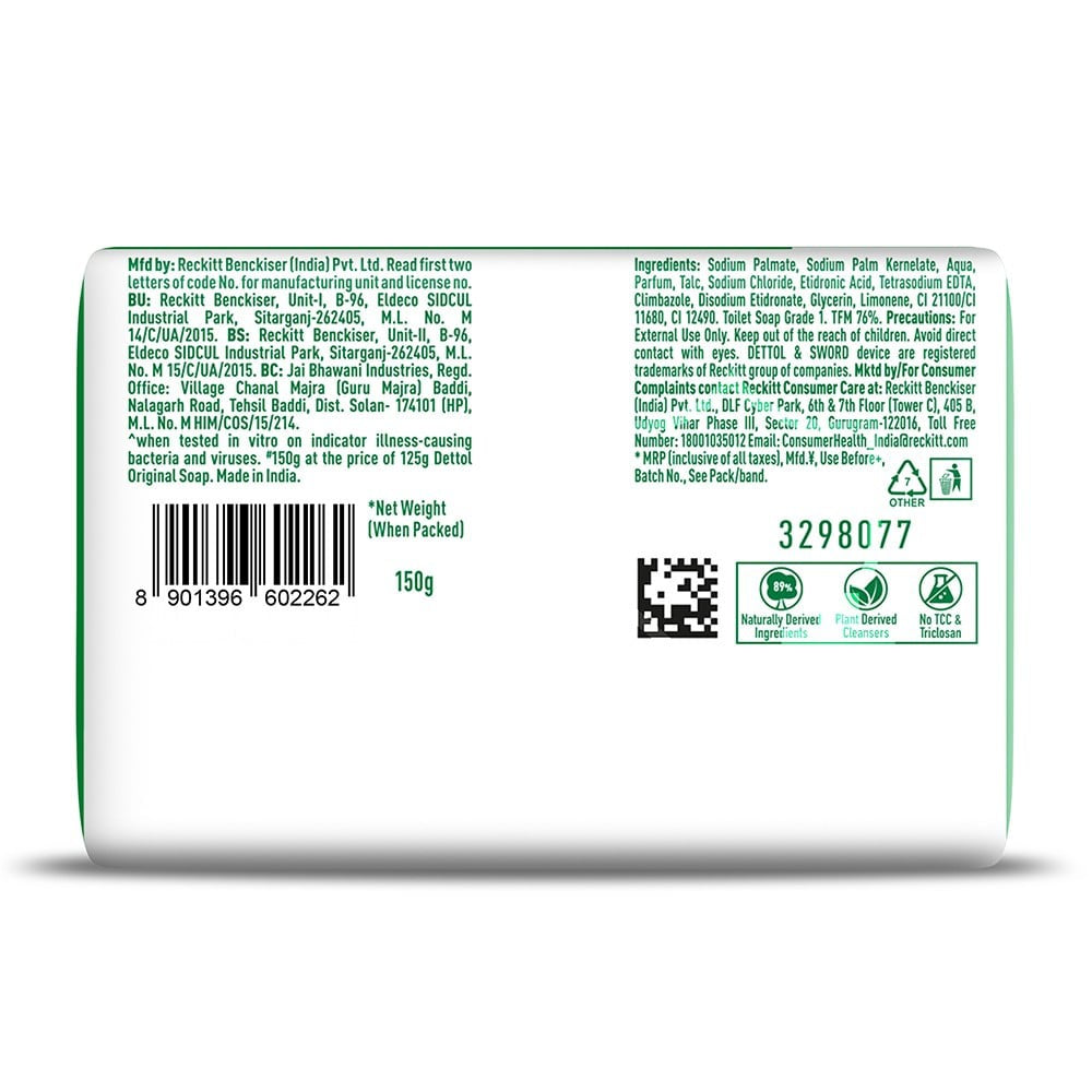 Dettol Original Germ Protection Bathing Bar : 6 x 150 g