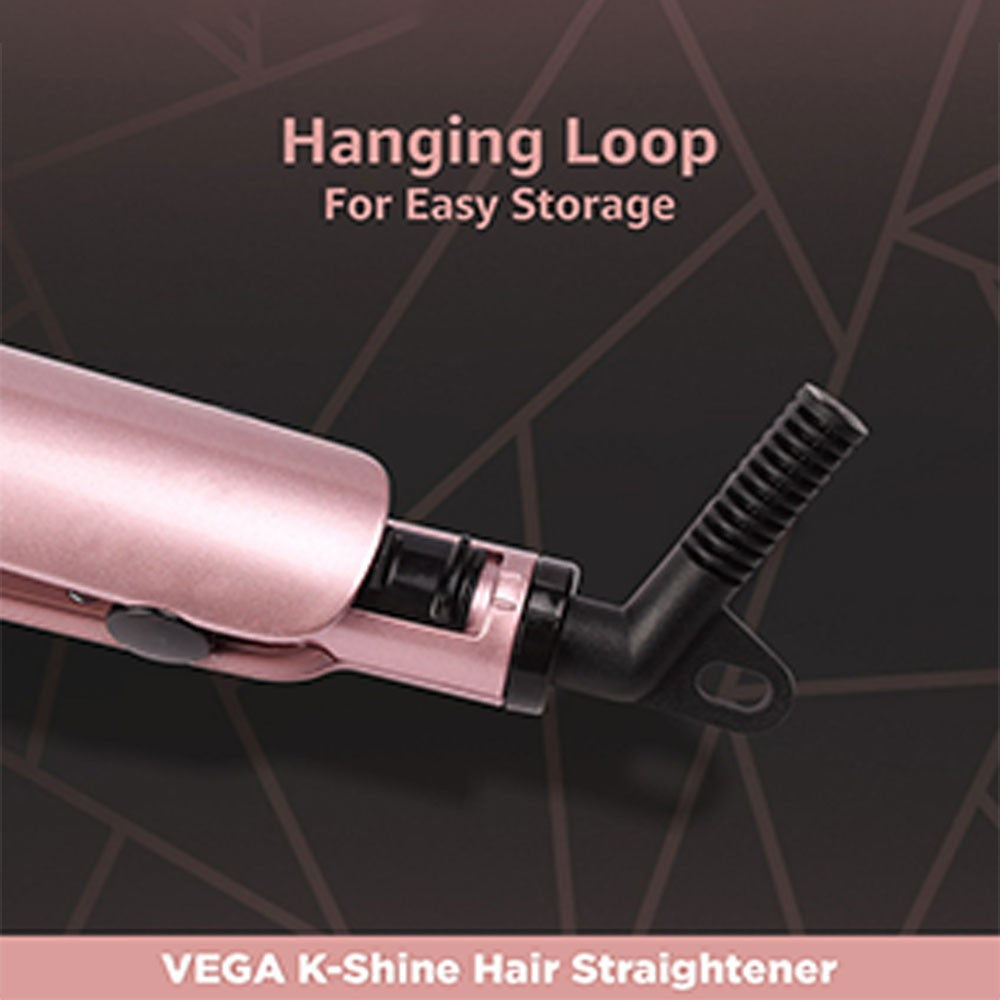Vega K-Shine Hair Straightener, VHSH-28 (Rose Gold, 20W) : 1 unit