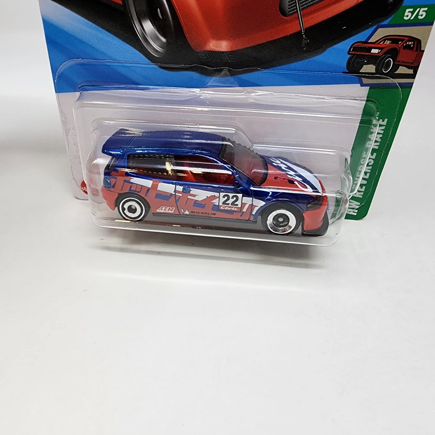 Honda Civic Custom (Michelin – Blue, Red) – Hot Wheels 2025 by Mattel