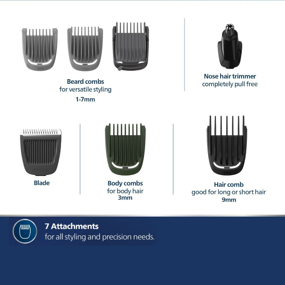 Philips MG3721/65 7 in 1 Multi Grooming Trimmer Kit (White) : 1 unit