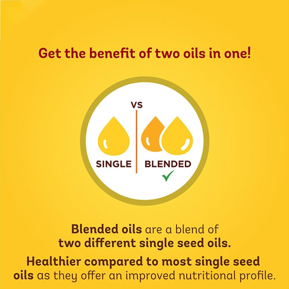 Saffola Gold Power of 3 Refined Blended Cooking Oil : 2 ltr