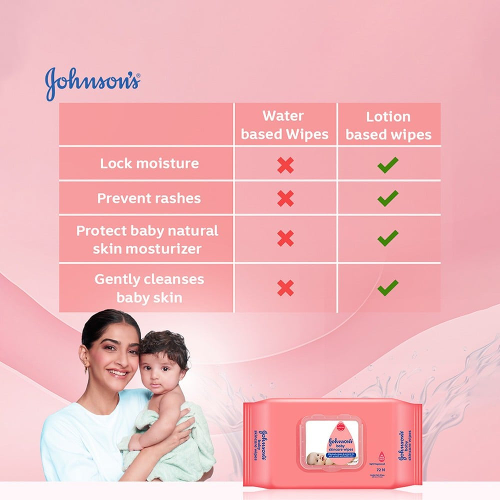 Johnson's Skincare Baby Wipes - Pack of 2 : 2 packs (2 x 72 wipes)
