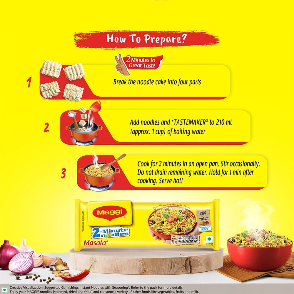 Maggi 2 - Minute Instant Noodles (Pack of 12) : 840 g (12 x 70 g)