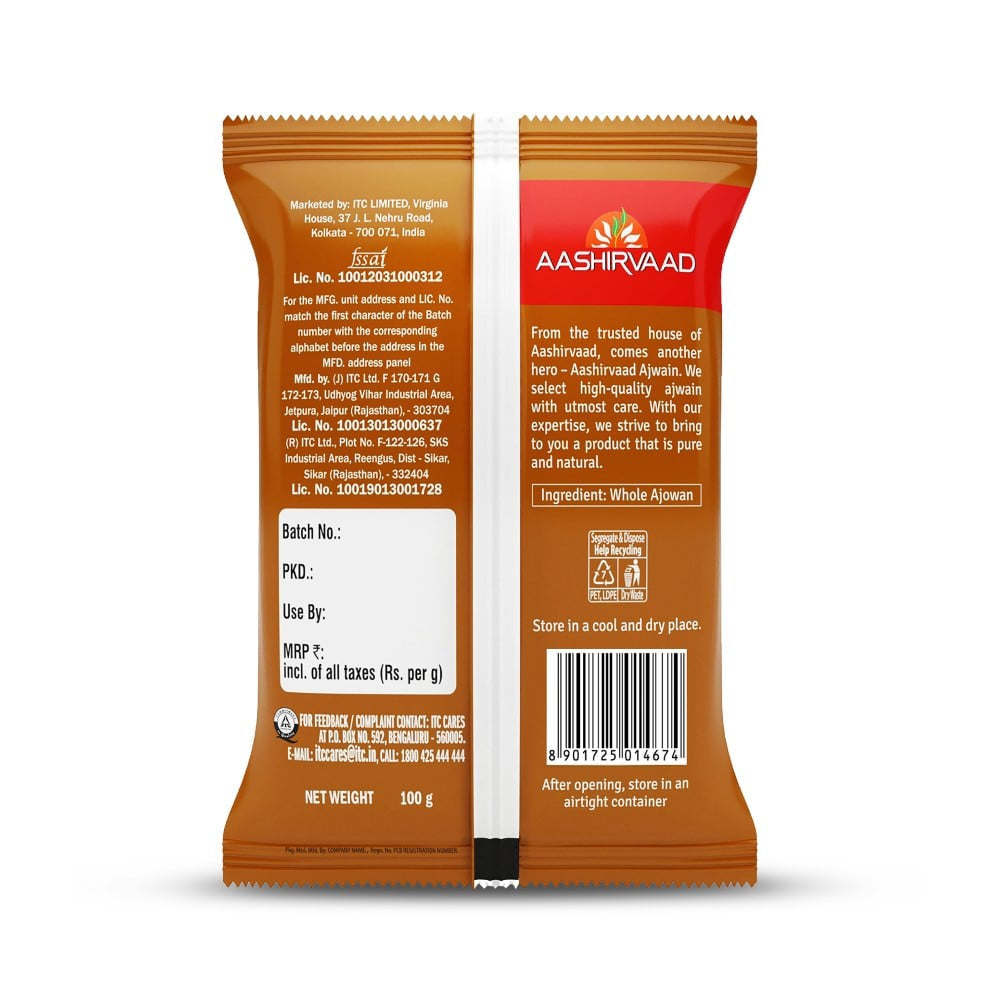 Aashirvaad Pure Whole Ajwain Seeds : 100 g