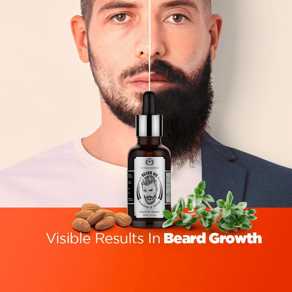 The Man Company Almond & Thyme Growth Beard Oil : 30 ml