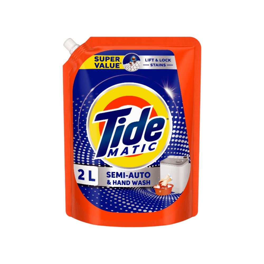 Tide Matic Semi-Auto & Hand Wash Liquid Detergent : 2 ltr