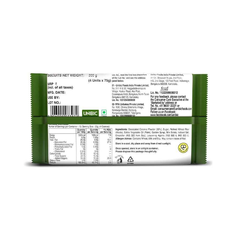 Unibic Danish Coconut Cookies : 300 g