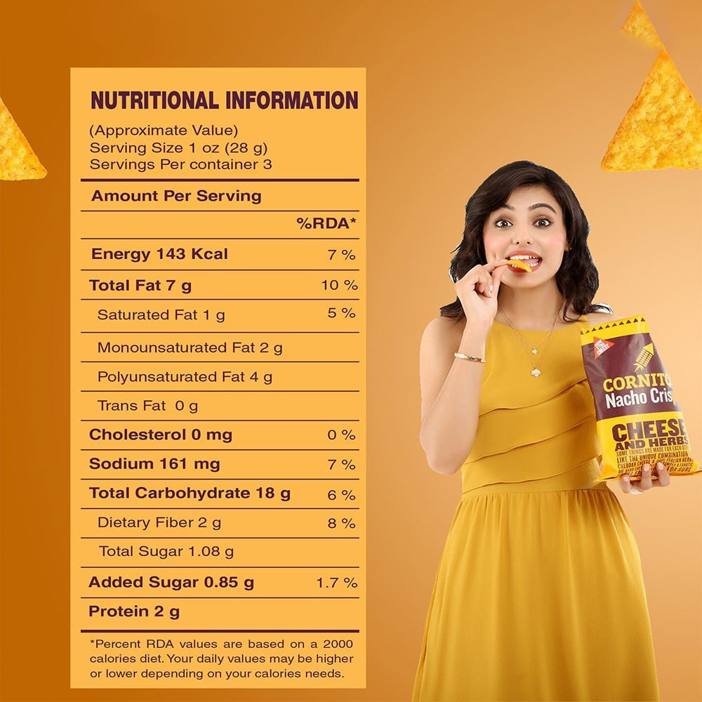 Cornitos Cheese & Herbs Nachos : 75 g