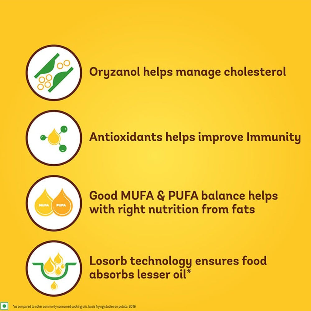 Saffola Gold Power of 3 Refined Blended Cooking Oil : 3 ltr