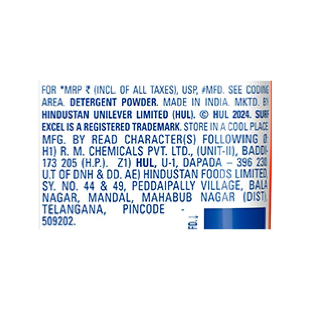 Surf Excel Quick Wash Detergent Powder - Free 1 kg : 3 kg + 1 kg