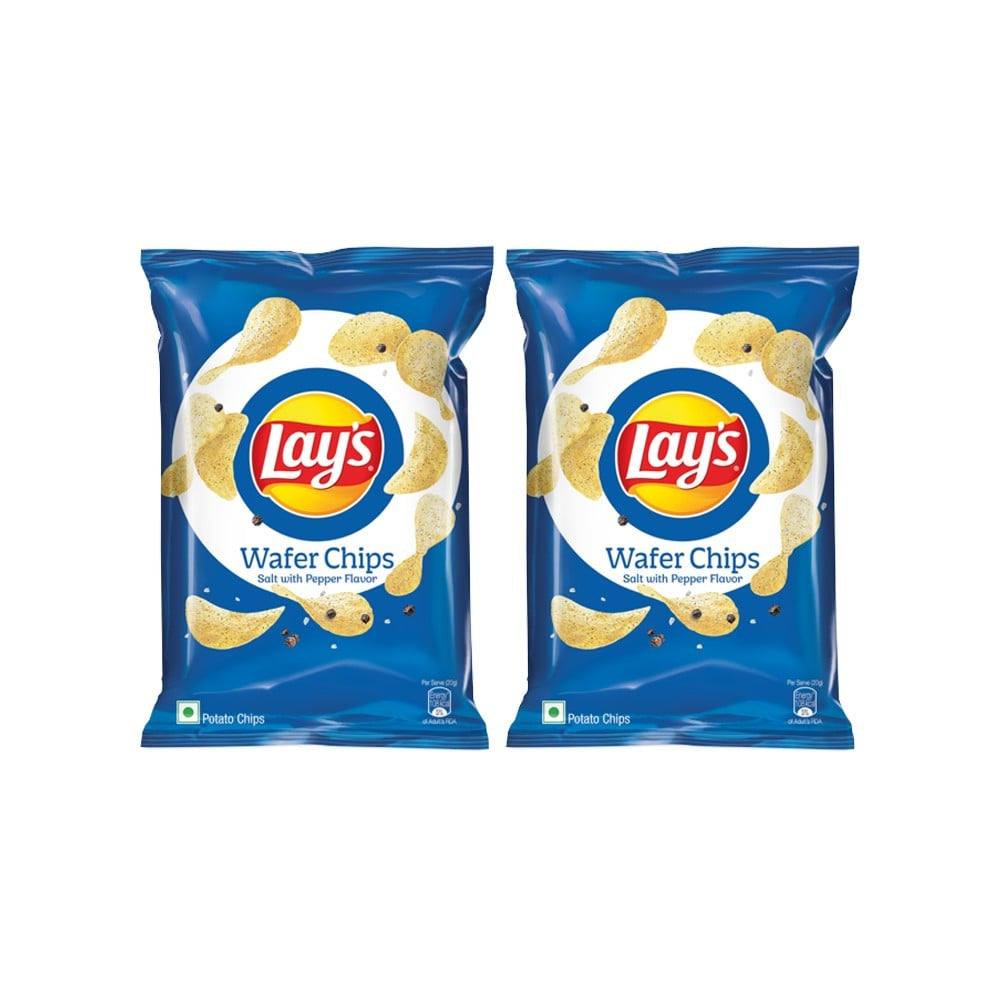 Lay's Wafer Potato Chips (Salt & Pepper) - Pack of 2 : 2 x 82 g