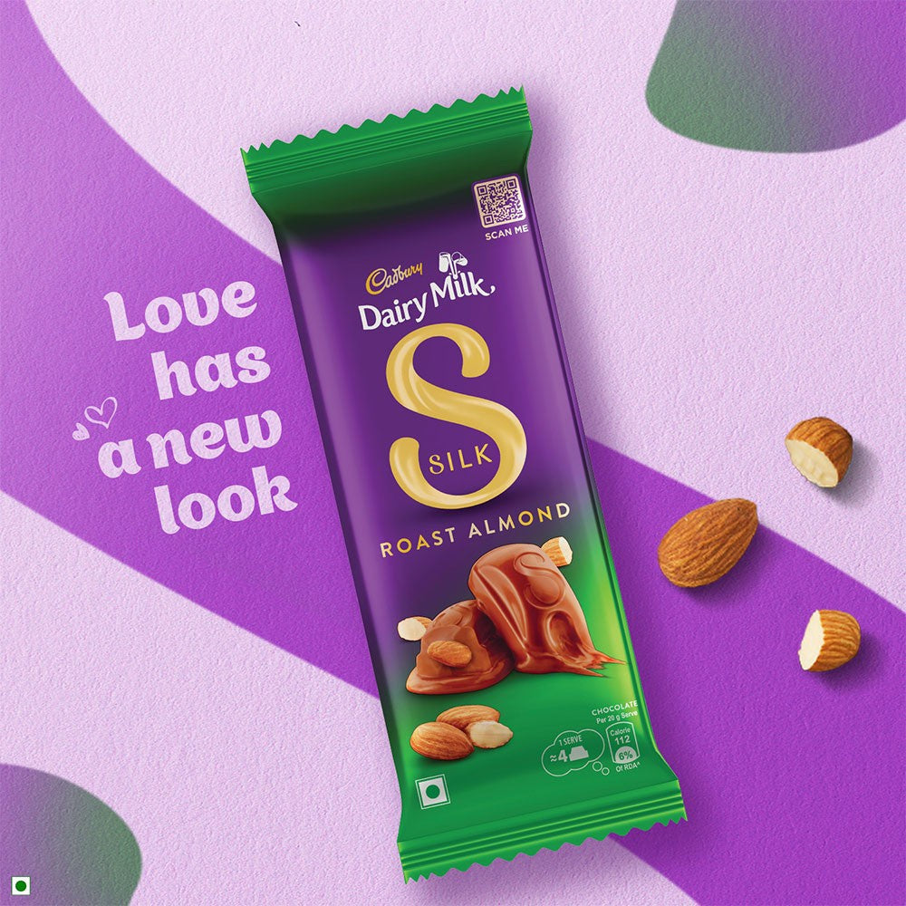 Cadbury Dairy Milk Silk Roast Almond Flavoured Chocolate Bar 58 g - Pack of 2 : 2 x 58 g