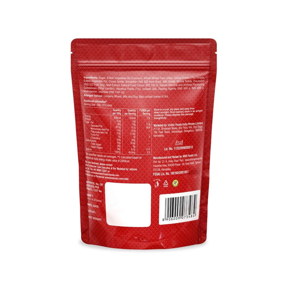 Unibic Qubz Choco Hazelnut Wafer Cube : 120 g