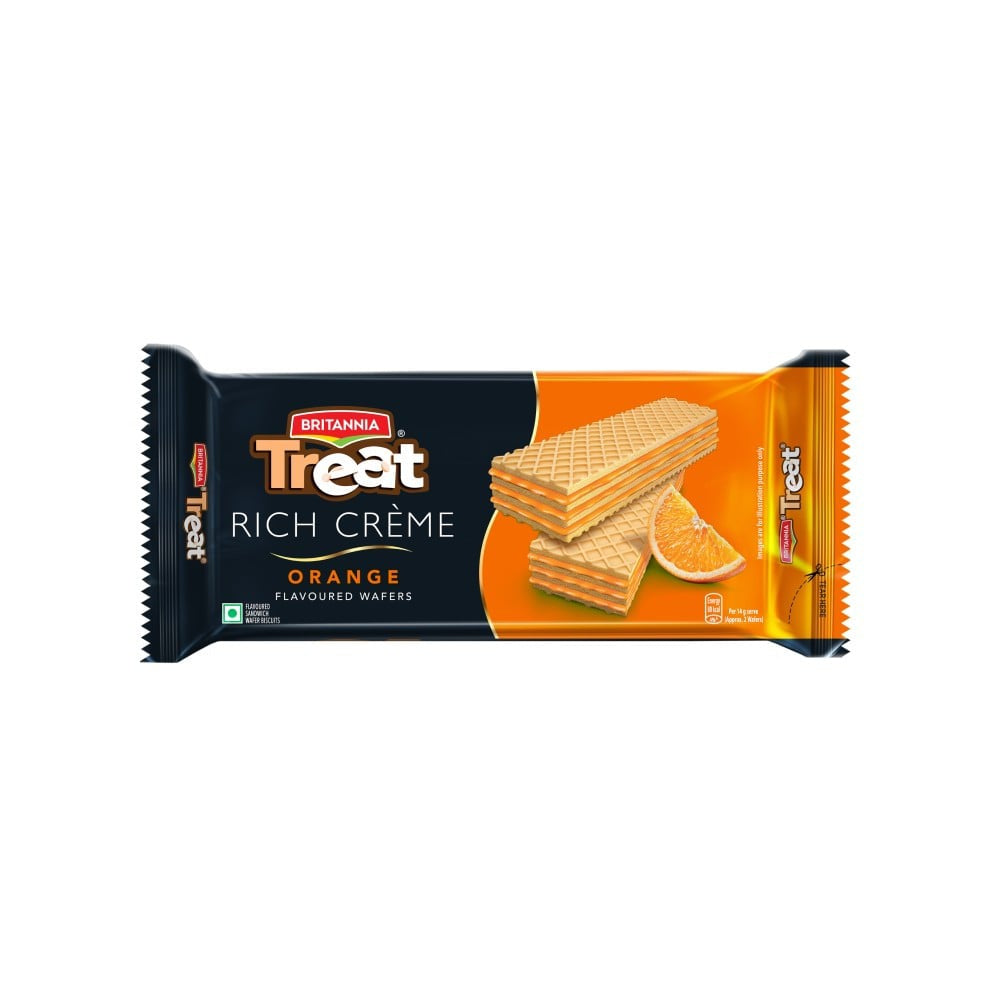 Britannia Treat Rich Creme Orange Flavoured Wafers : 55 g