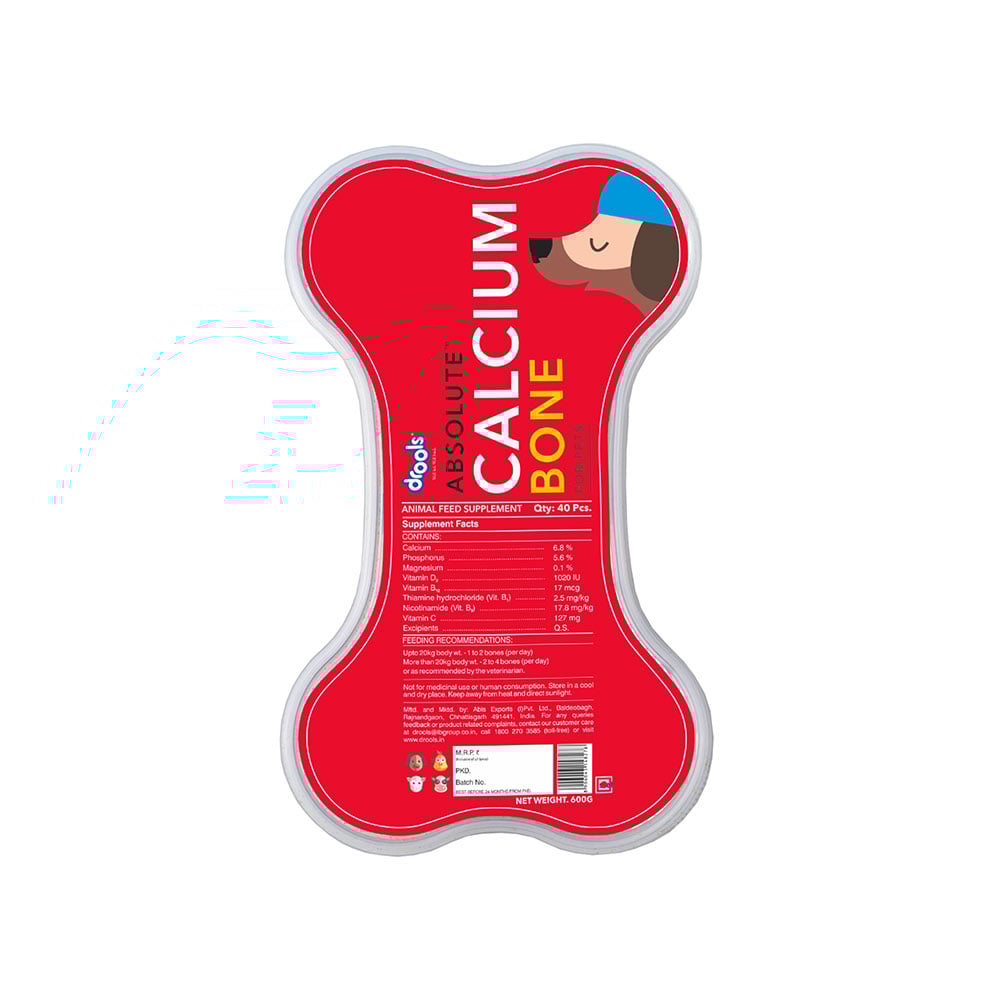 Drools Absolute Calcium Bone Dog Supplement - 40 Pcs : 600 g