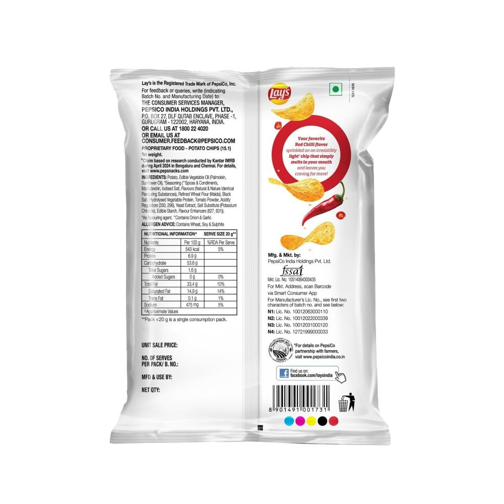 Lay's Wafer Style - Sundried Chilli Potato Chips : 40 g