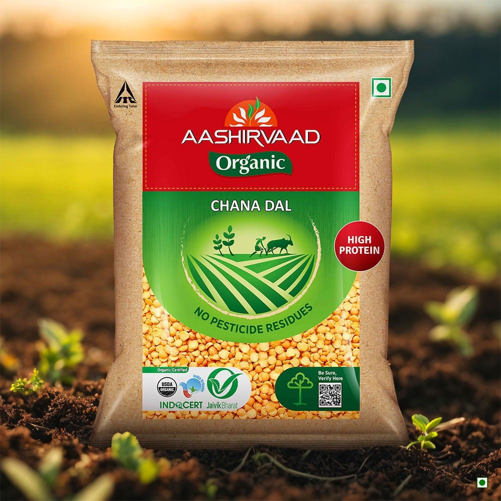 Aashirvaad 100% Organic Chana Dal : 500 g