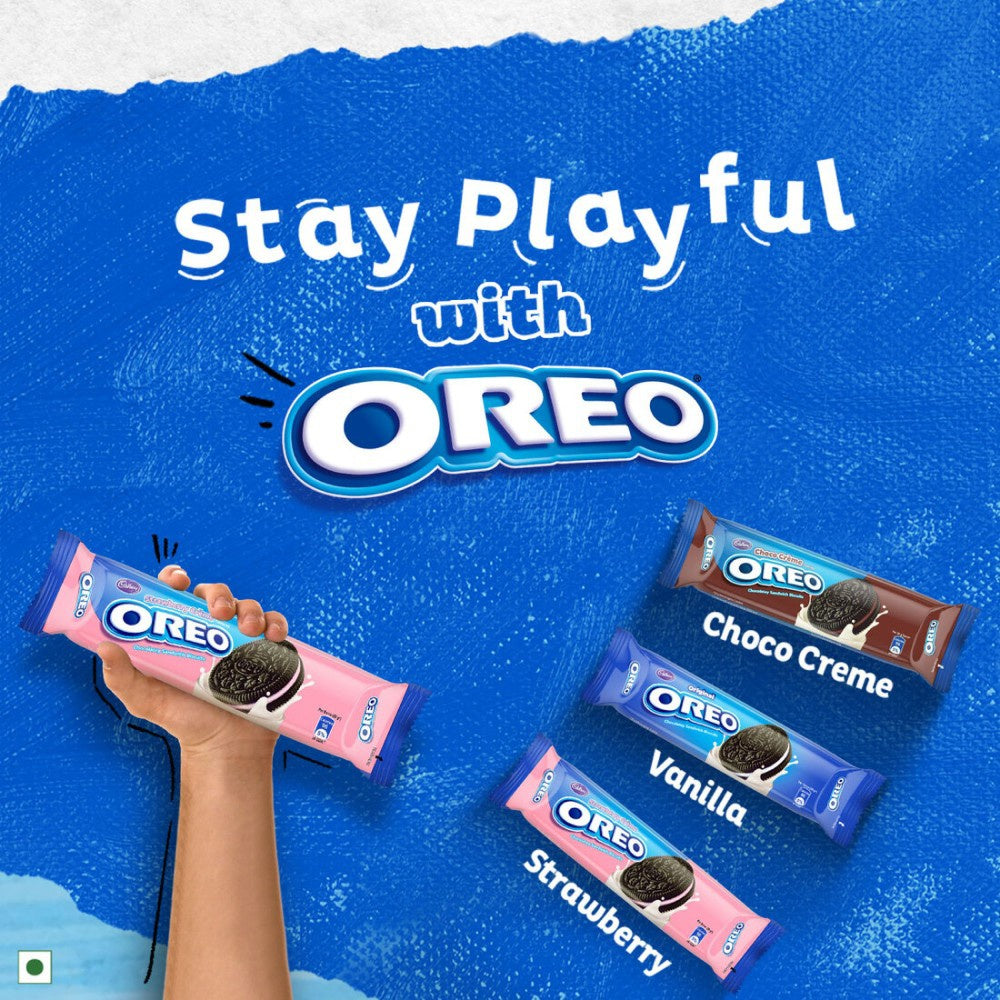 Cadbury Oreo Pokemon Strawberry Flavour Sandwich Cream Biscuits : 113.75 g