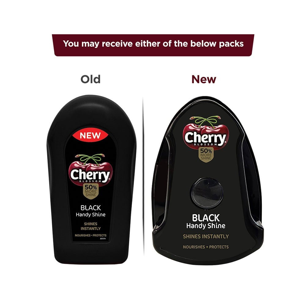 Cherry Blossom Black Handy Shoe Shiner + Black Liquid Shoe Polish Combo : 75 ml + 1 unit