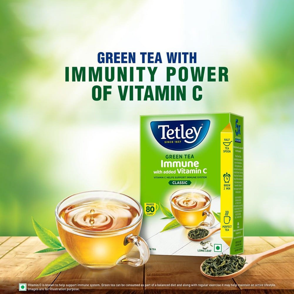 Tetley Immune with Added Vitamin C Green Tea : 100 g