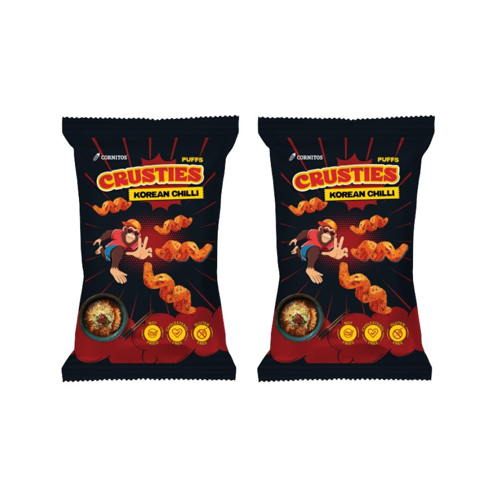 Cornitos Crusties Korean Chilli Puffs - Pack of 2 : 2 x 62 g