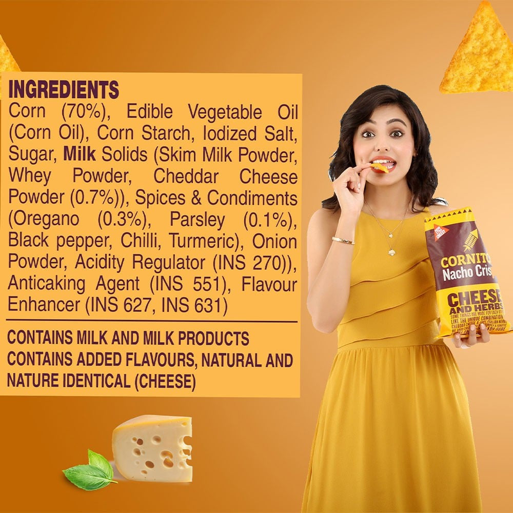 Cornitos Cheese & Herbs Nachos : 150 g
