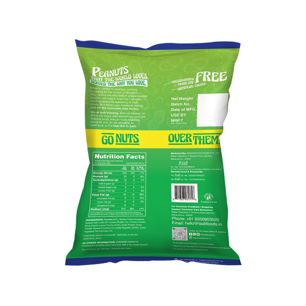 Taali Roasted Nimbu Pudina Peanuts : 140 g