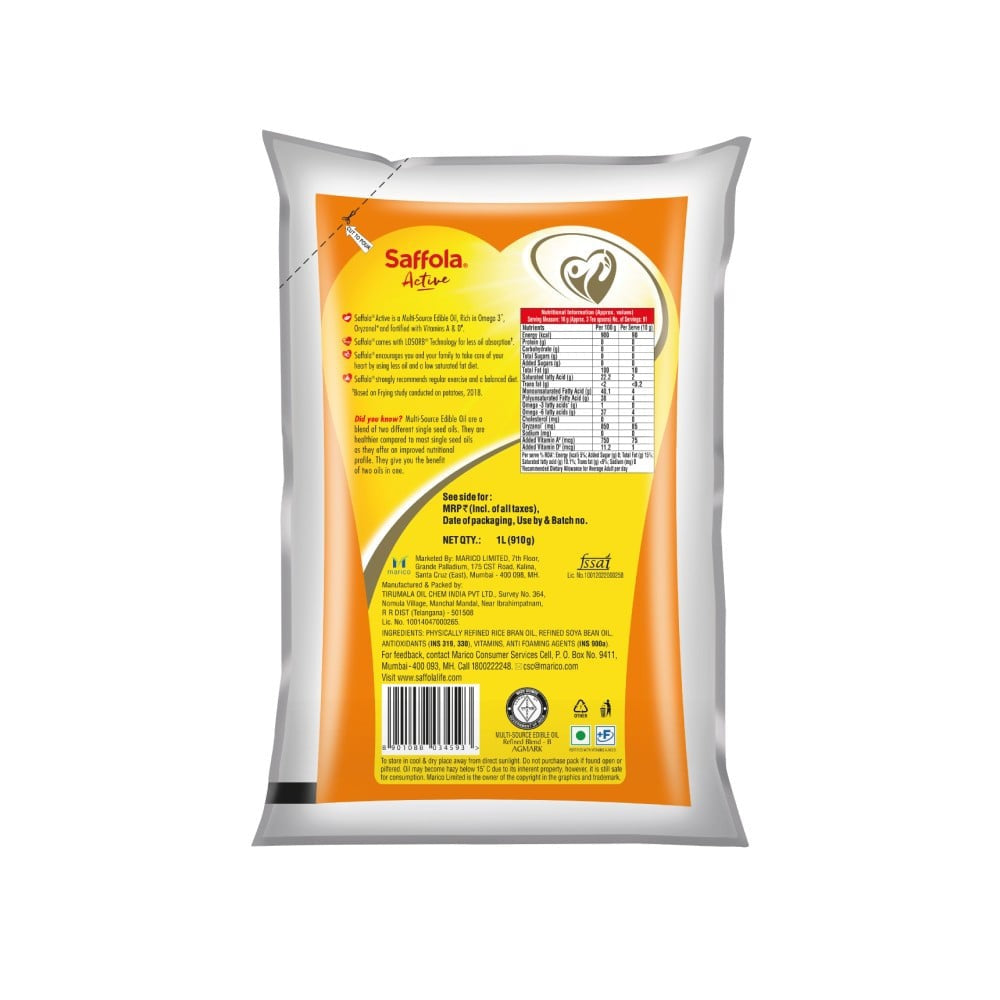 Saffola Active Pro Weight Watchers Edible Oil : 1 ltr