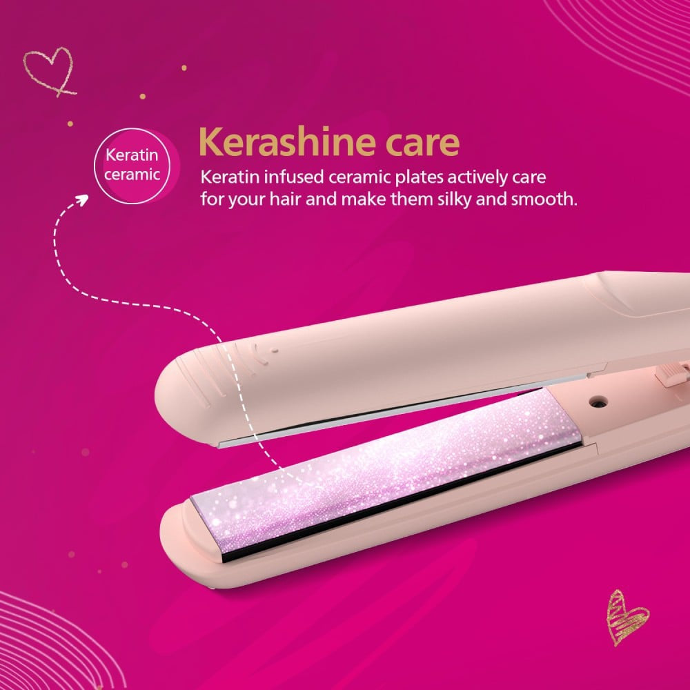Philips BHS286/00 Style On the Go Hair Straightener (Peach, 31-33 W) : 1 unit
