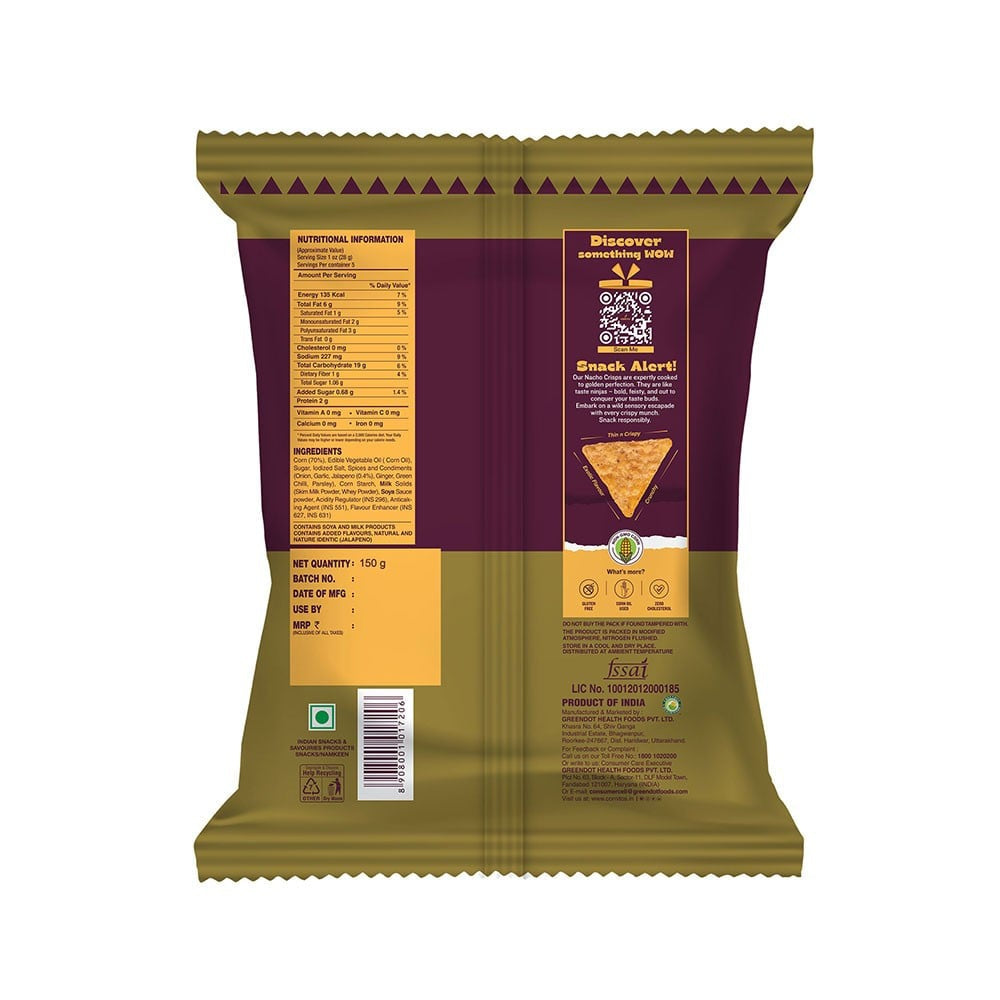 Cornitos Sizzlin Jalapeno Nachos : 150 g